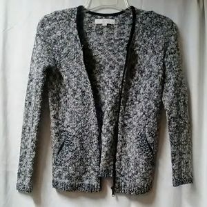 Sweater jacket with pockets.